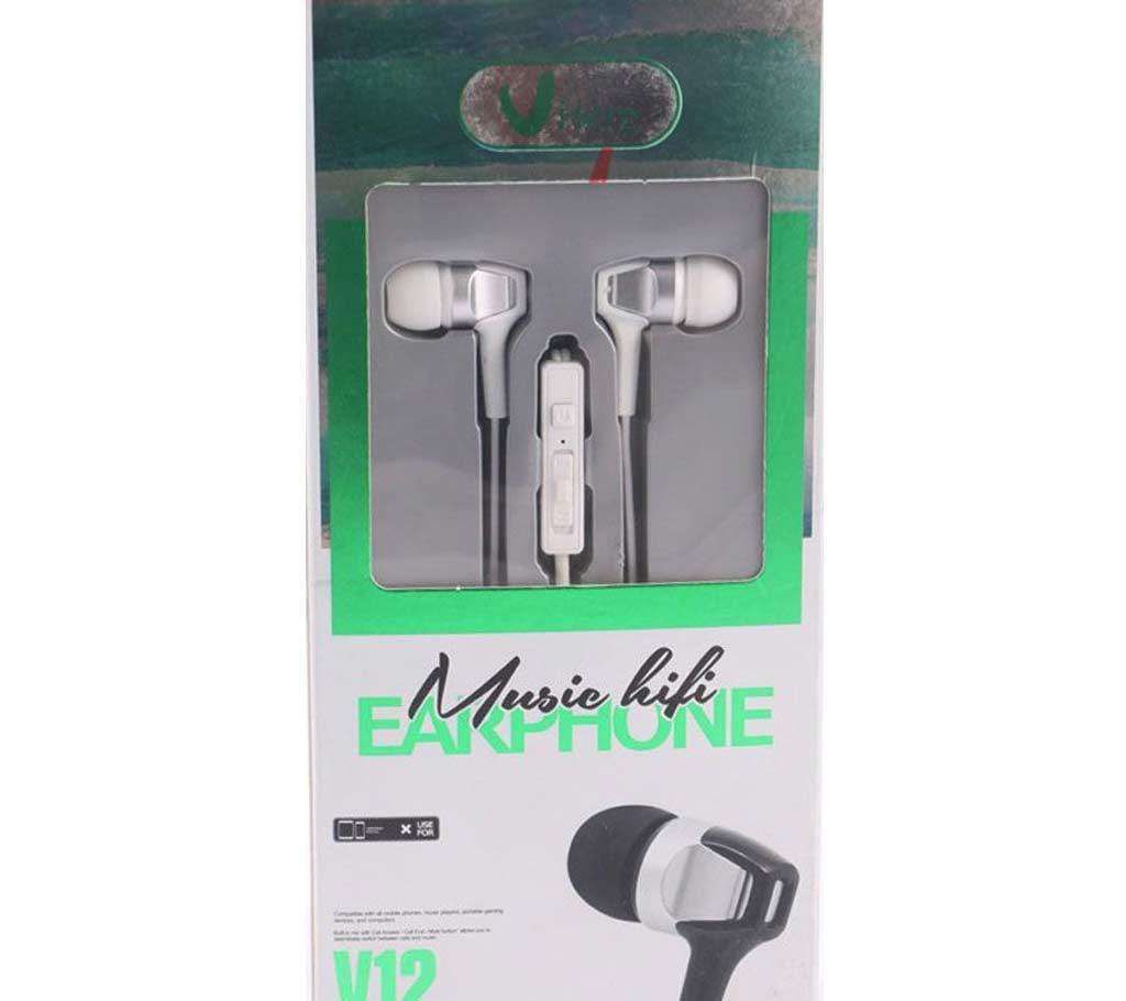   V12 Wired Extra Bass Earphone 