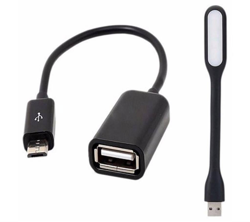 OTG Cable and USB Light Combo