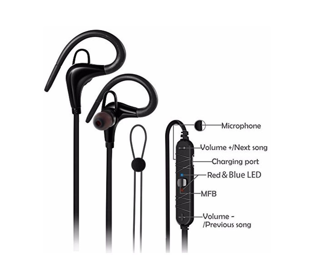 Awei A890BL Bluetooth 4.0 Wireless Sports Earphone - Black