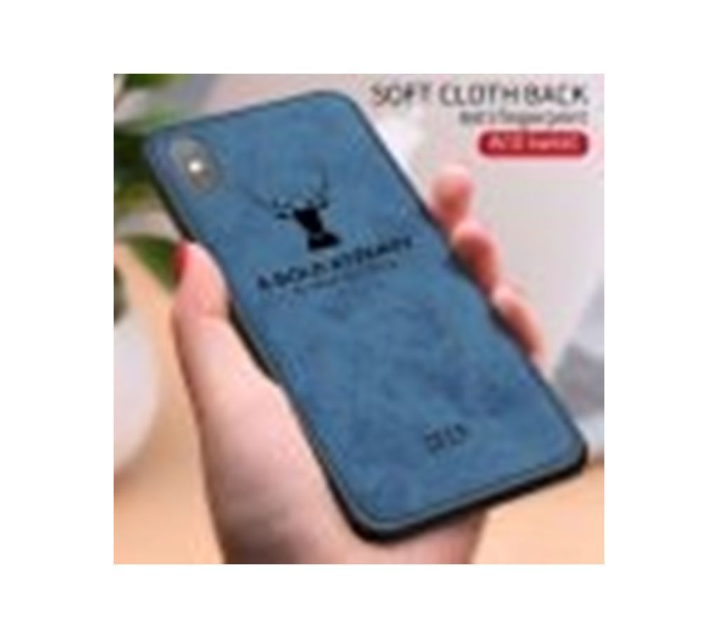 Sweat-proof Cloth Pattern 3D Deer Design Coque Phone Case For iPhone X - Blueberry Blue