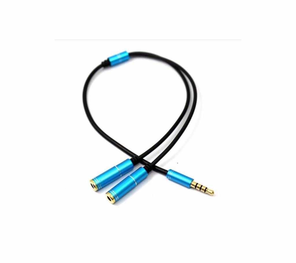 3.5mm Audio Y Splitter Cable Headphone Adapter Female to 2 Stereo Male For Phone