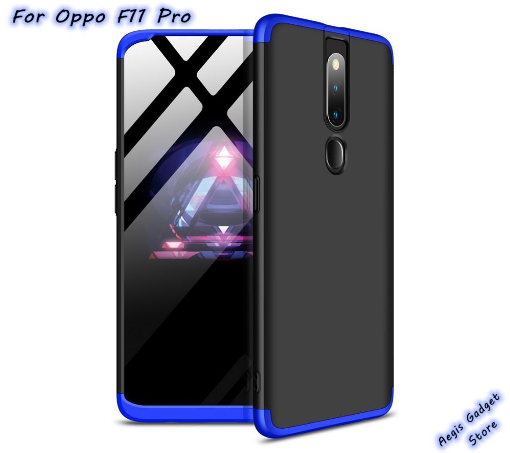 Oppo A77 360 Degree GKK Phone Back Cover - Black and Blue