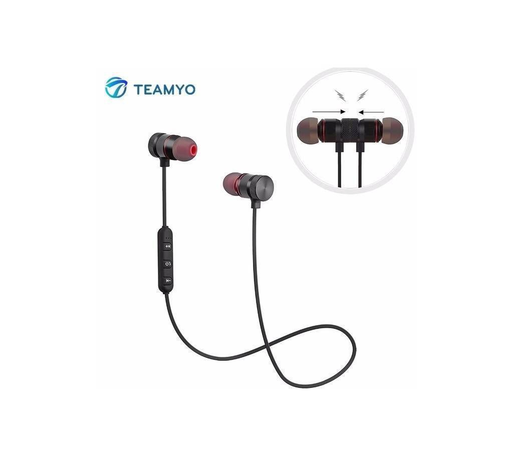 metal sports headphone black