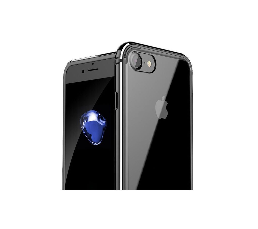 Back Cover For iPhone 7-Black & Transparent