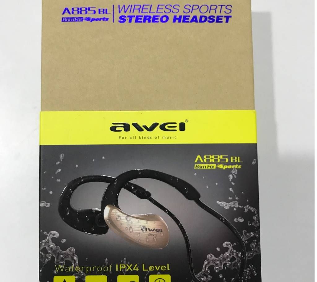 Awei A885BL Sports Waterproof Bluetooth Headphone With NFC (Black)