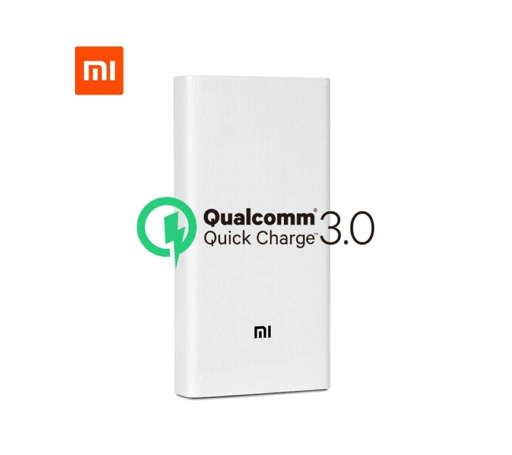 Xiaomi 20000mAh Power Bank 2USB Fast Charging Support QC 3.0-White