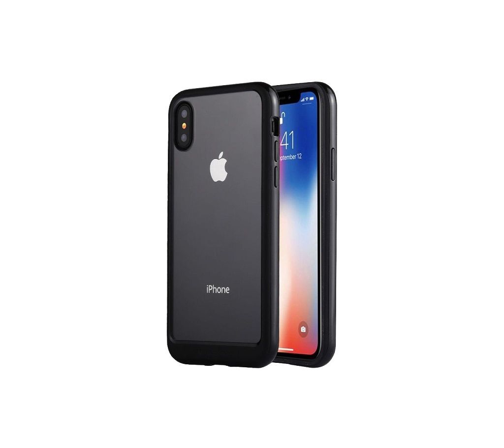 Back Cover For iphone 8 -Black & Transparent