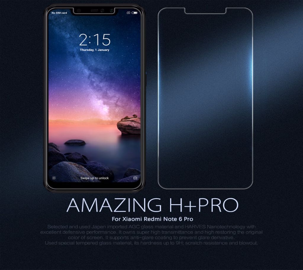 Nillkin Tempered Glass for Xiaomi Redmi Note 6 Pro Amazing H+ Pro