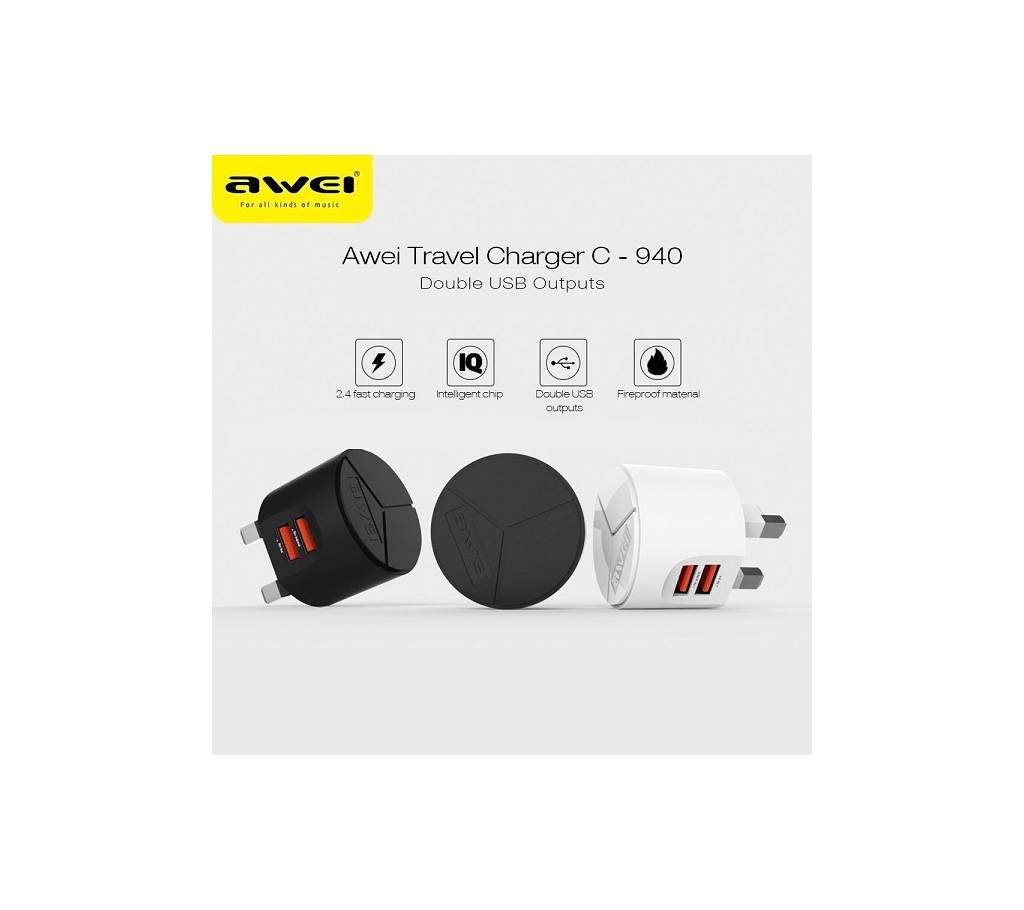 Awei C-940 2.4A Fast iPhone Charger - 1pc