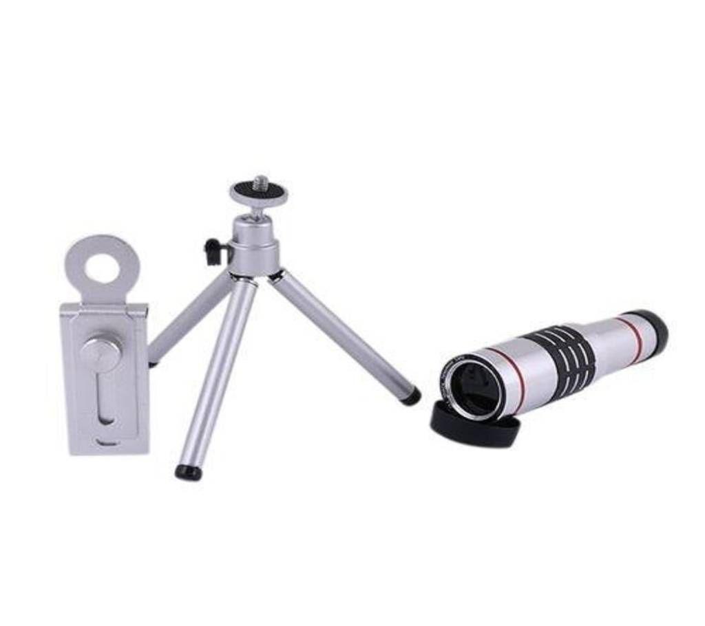 18x Zoom Mobile Phone Tele Photo Lens - Black and Silver