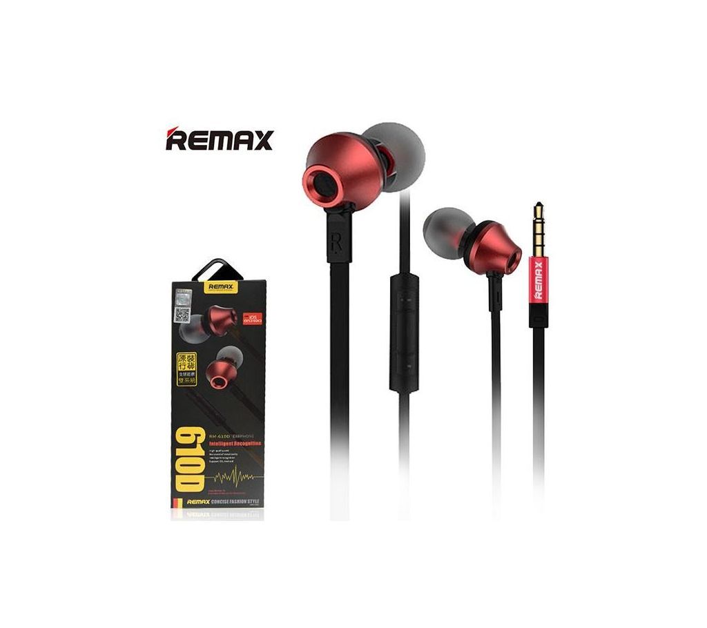 Remax RM 610D In-Ear Headphone with Microphone - Red