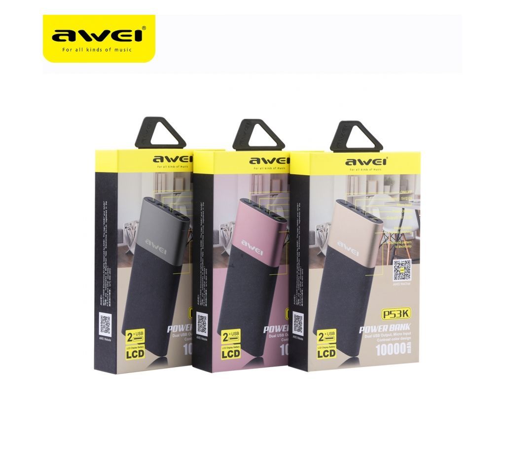 Powerbank Awei P53K 10000 mAh  Gray (6954284015851)