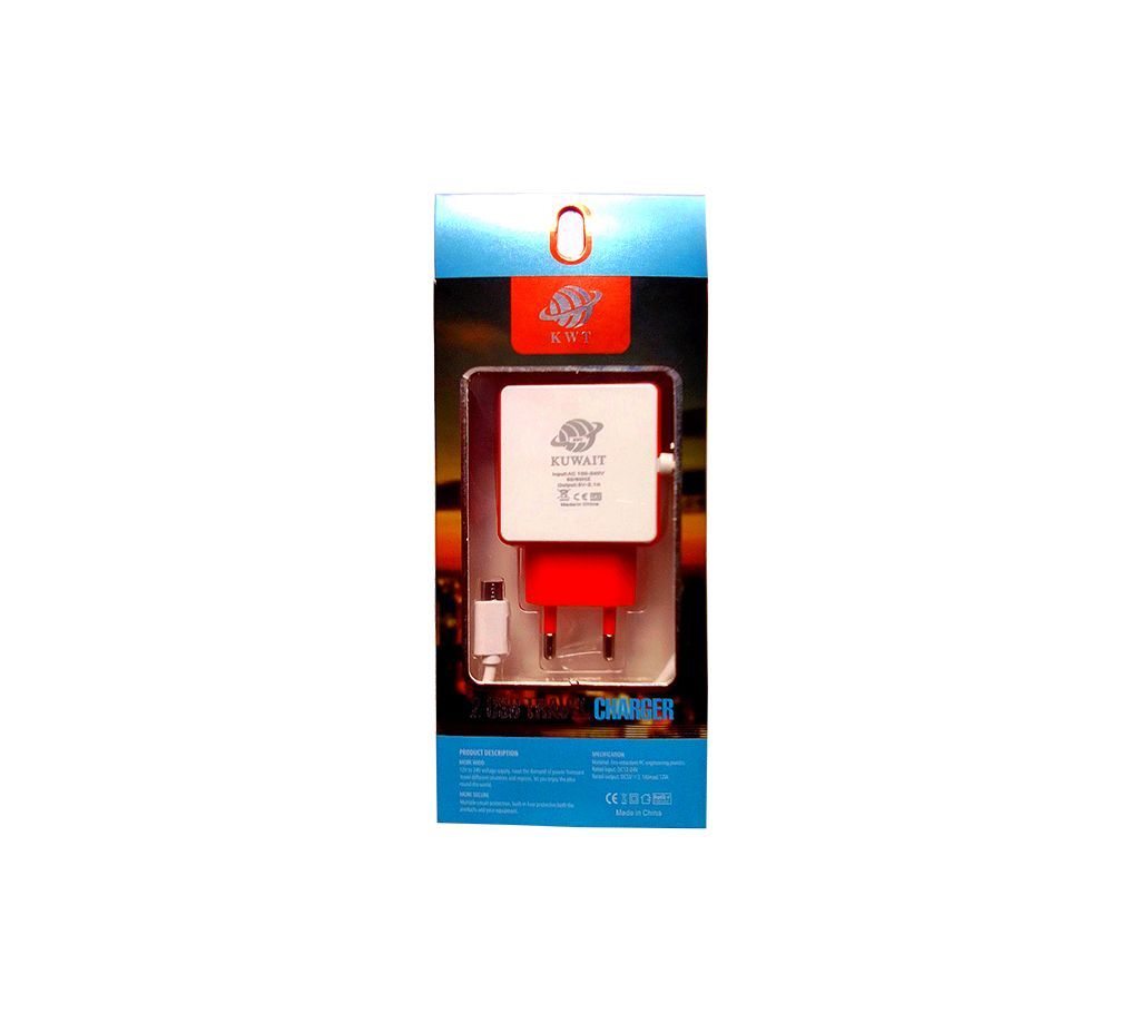 2 USB Port TRAVEL FIRST CHARGER-KWT