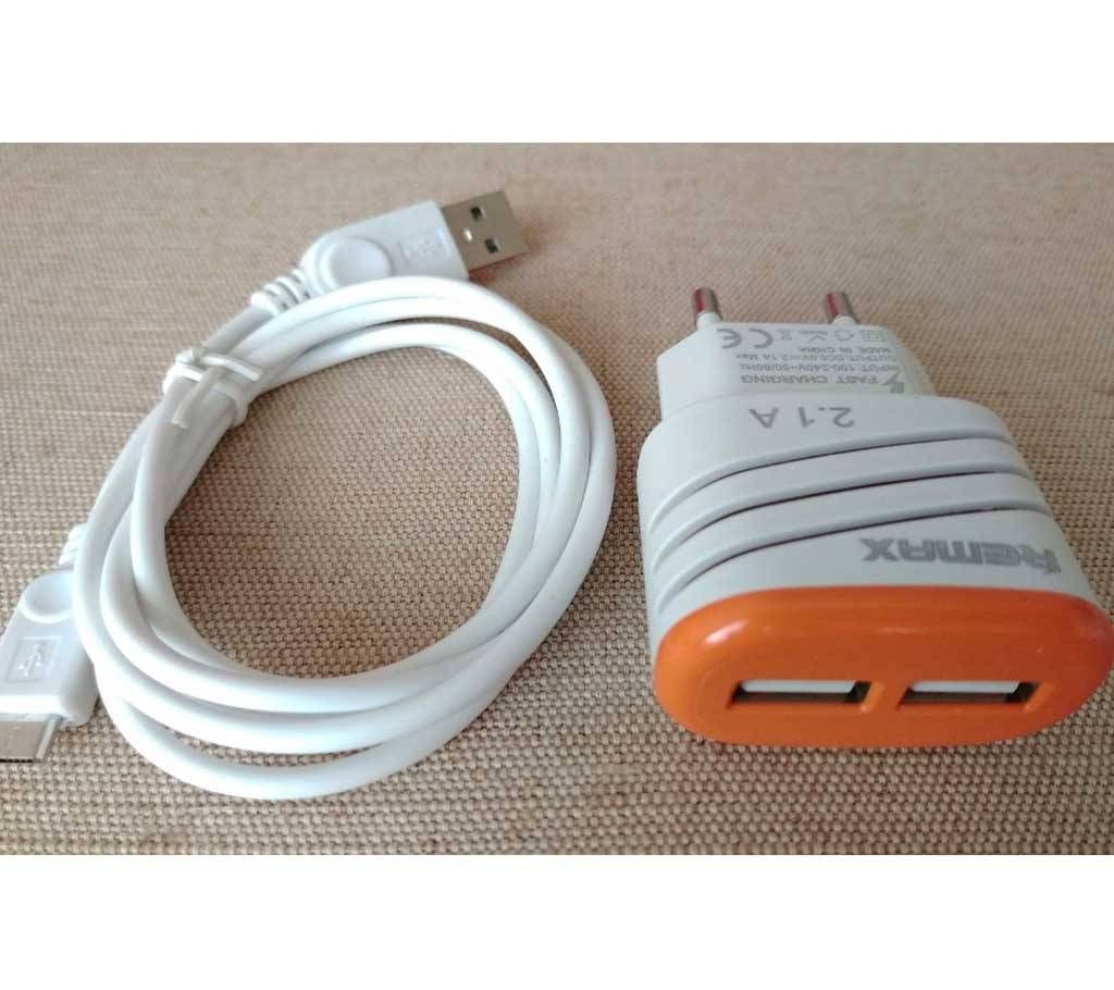 REMAX 2 USB Port Charger with microUSB Data Cable