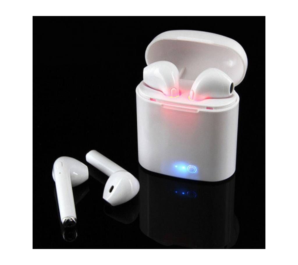 i7s Double Dual Mini Wireless Bluetooth Earphone With Power Case-Copy 