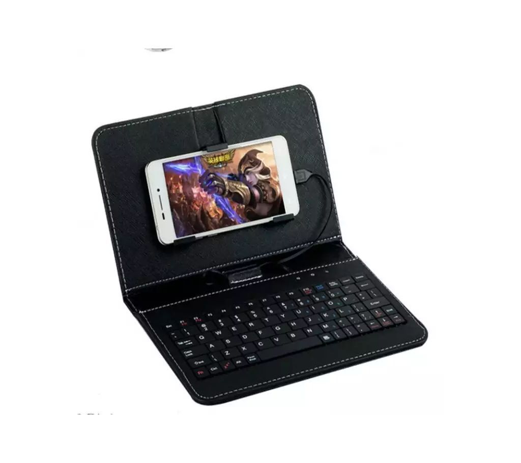 General Wired Keyboard Flip Holster Case for Andriod Mobile Phone 4.8-6.0 inch.
