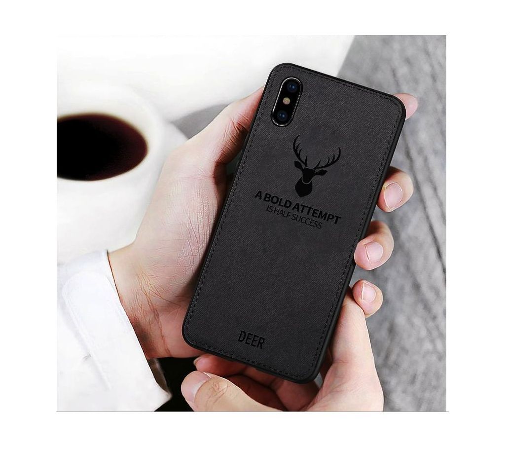 Samsung M10 Phone Cover Shockproof Deer Cloth - Black