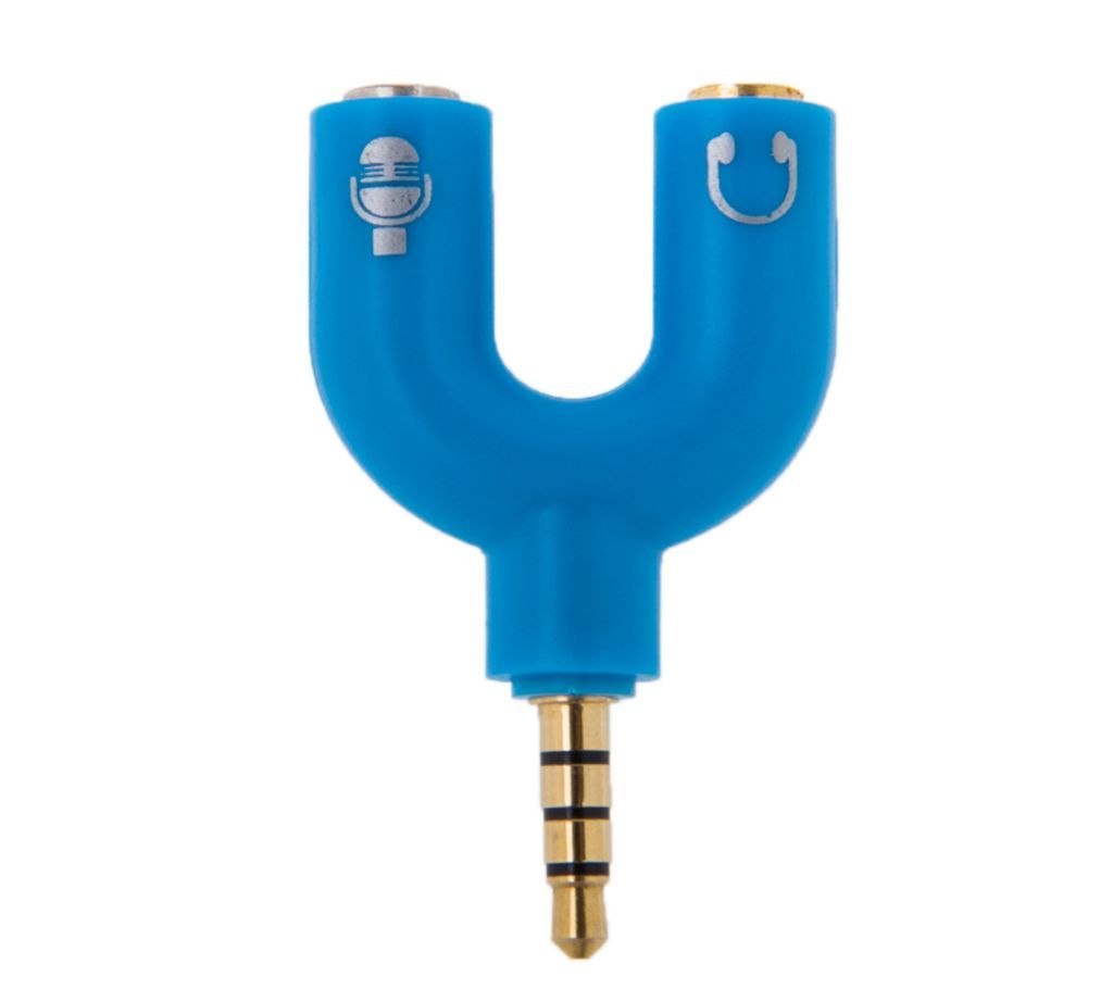 OYD U-Shape Audio Stereo 3.5mm One Male to 3.5mm Dual Female Adapter Headphone Splitter (Compatible with Mobile, Laptop, Tablet, IPOD, PC)
