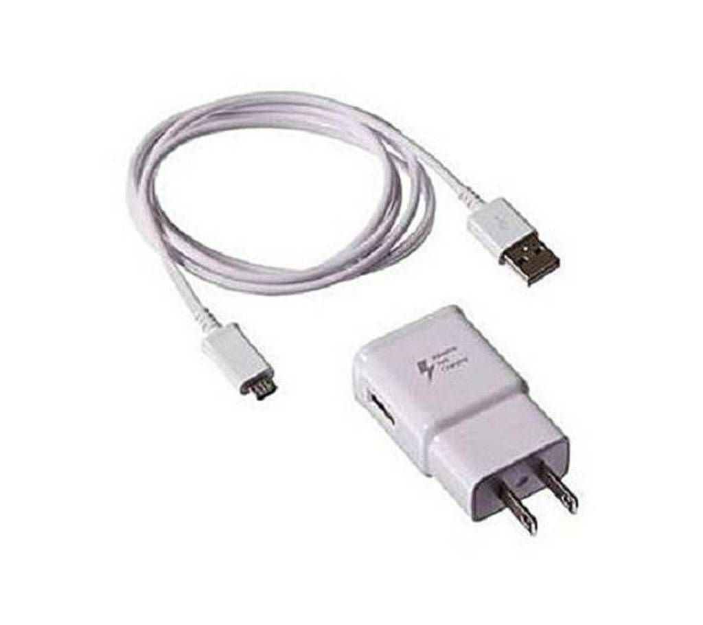 2 Pin Fast Charger With Cable - White