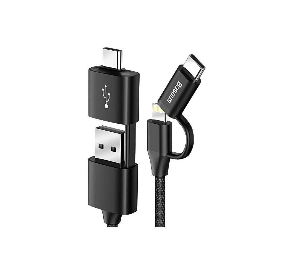Baseus 5 in 1 Type C and Micro USB OTG Cable - Black