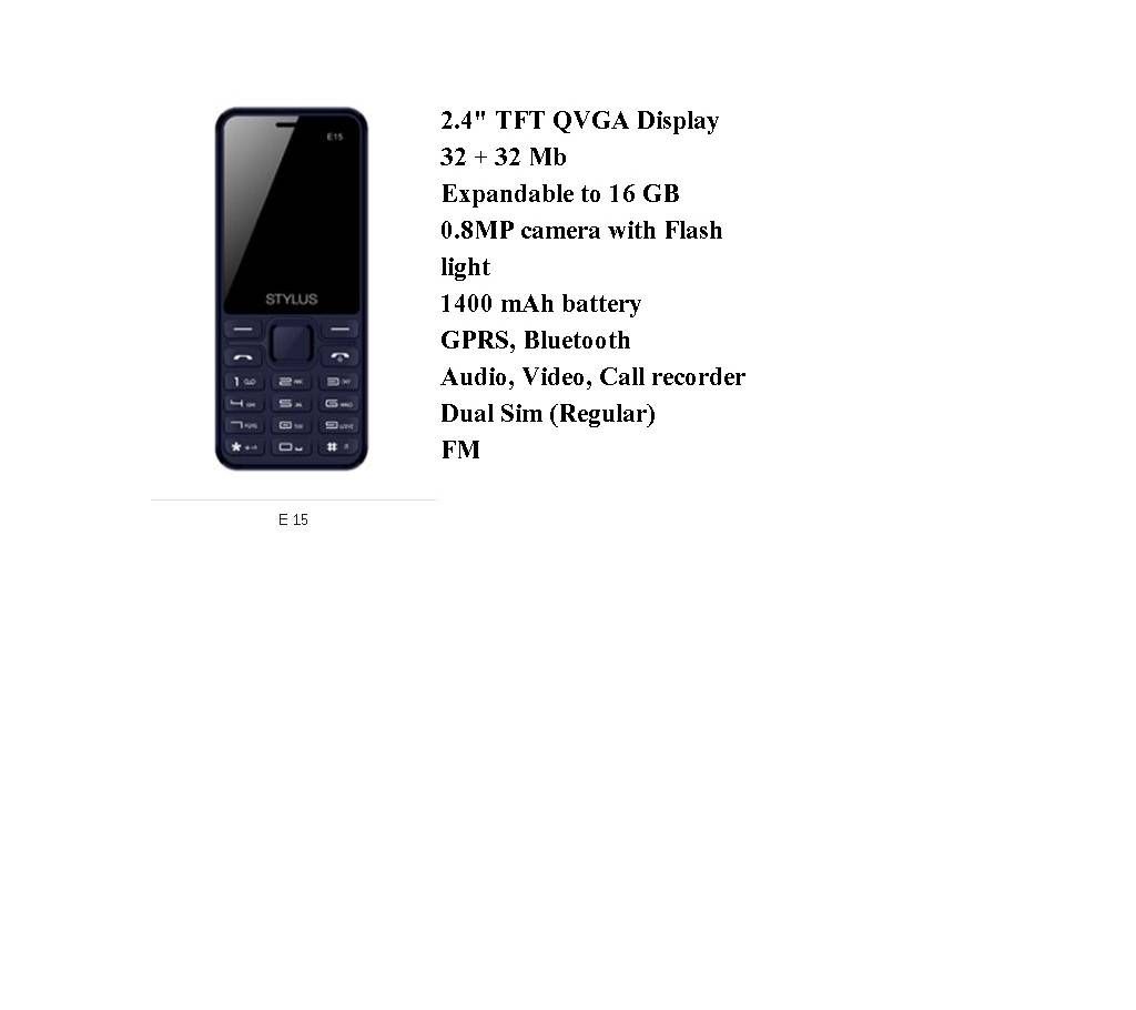 Stylus E-15 Feature Phone 