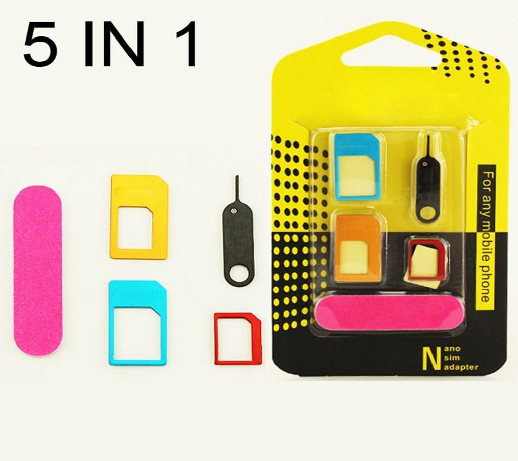 5 in 1 Metal Nano SIM Card Converter Set for iPhone