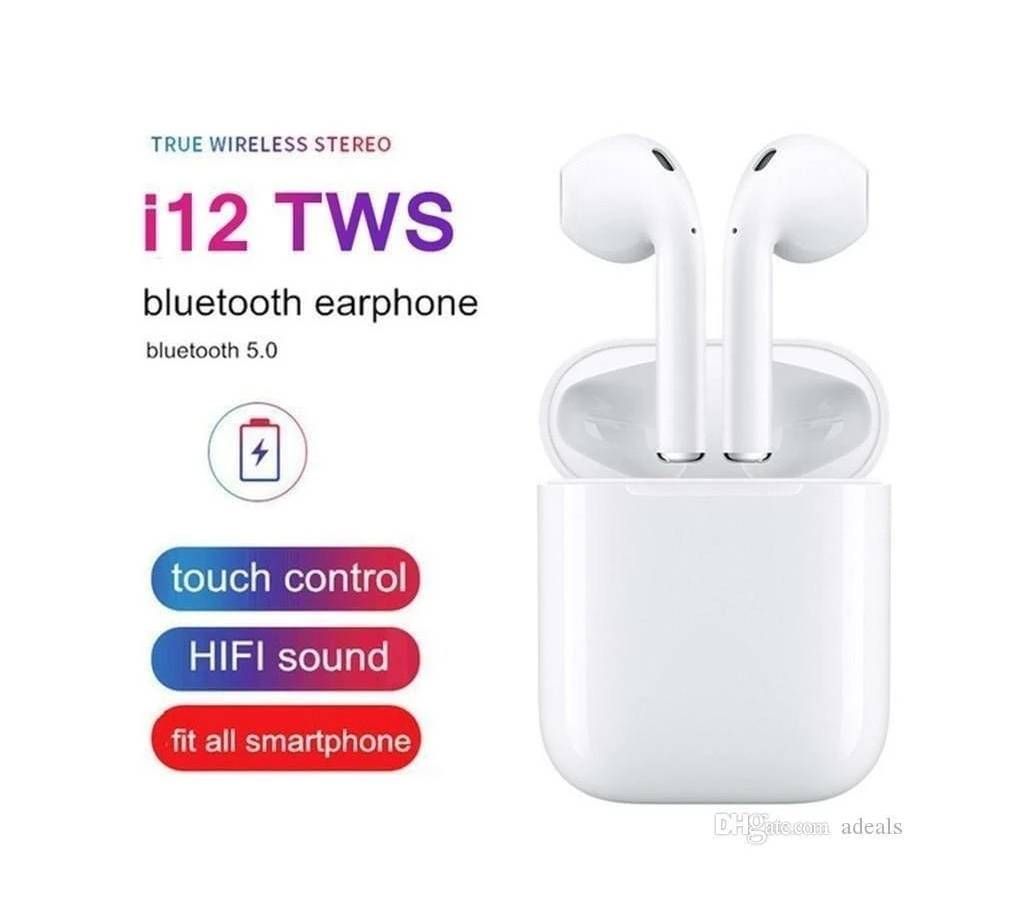 i12 Tws Wireless Bluetooth 5.0 Stereo Earphone Touch Control Headphones