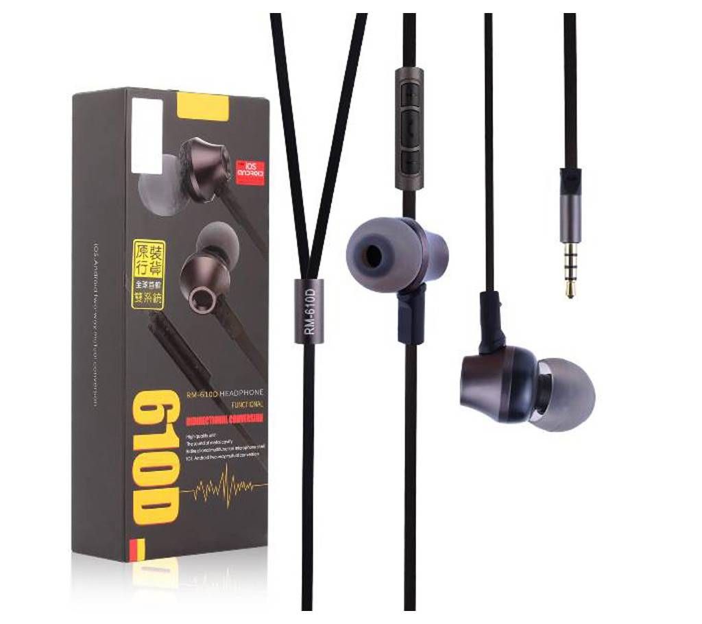 Remax RM-610D Super Bass In-Ear Headphone with Mic