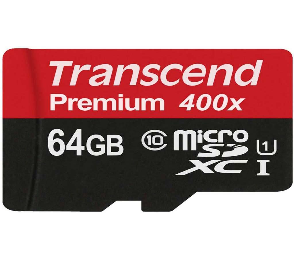 TRANSCEND FLASH CARD MICROSDXC/SDHC CLASS 64gb