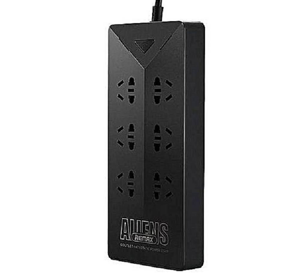REMAX 4 - Aliens 6 Socket and 5 USB Port Smart Extension Charger - Black