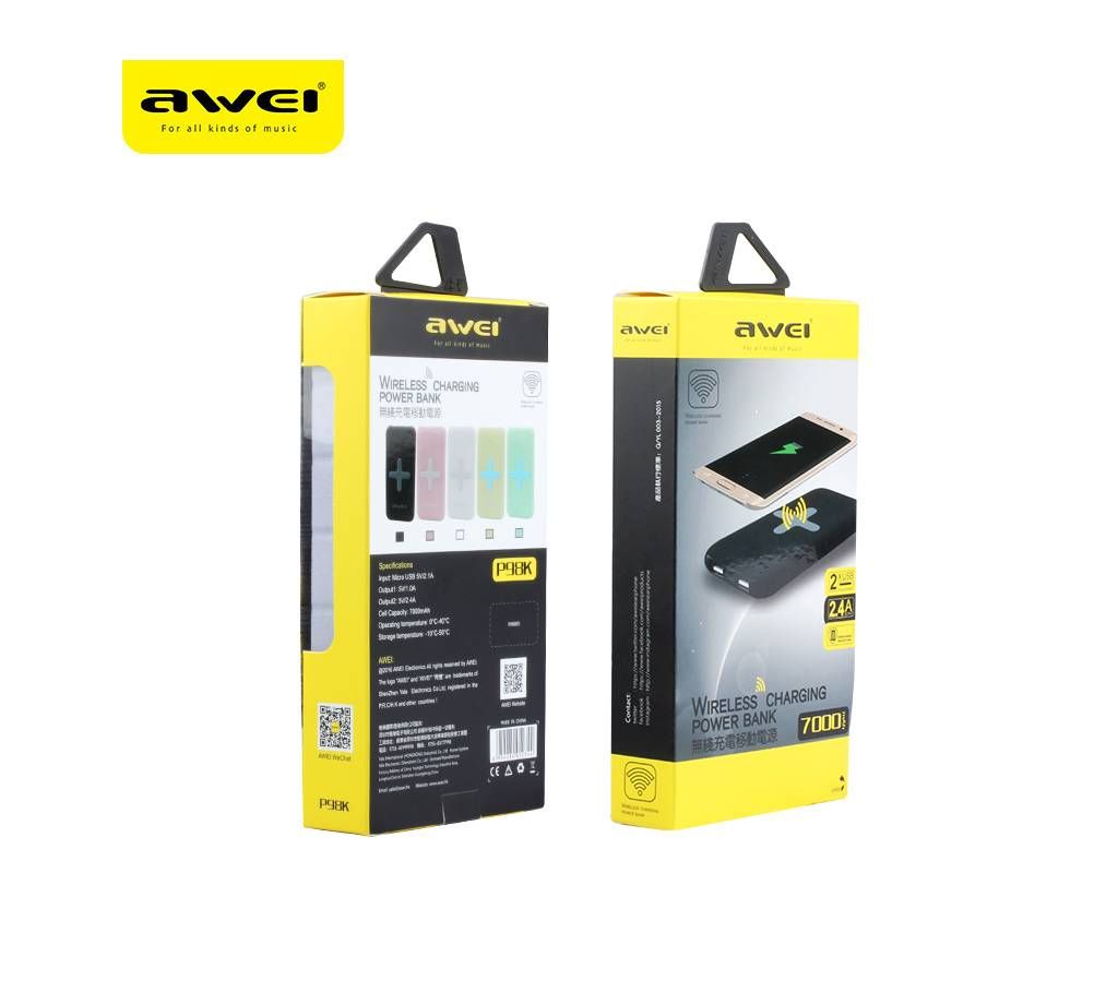 AWEI P98K 7000 MAH WIRELESS CHARGING POWERBANK