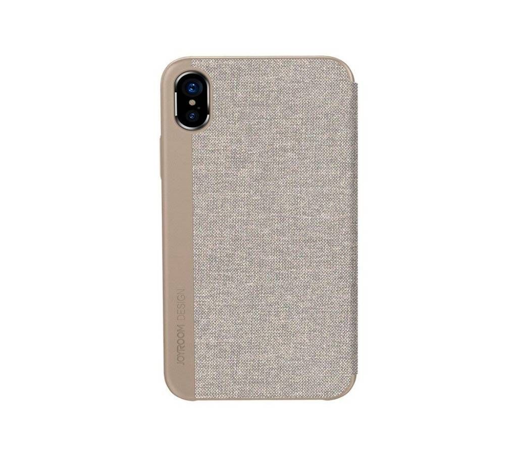 iPhone X Joyroom LEON Series Case  Flip Leather Case (Kahki)