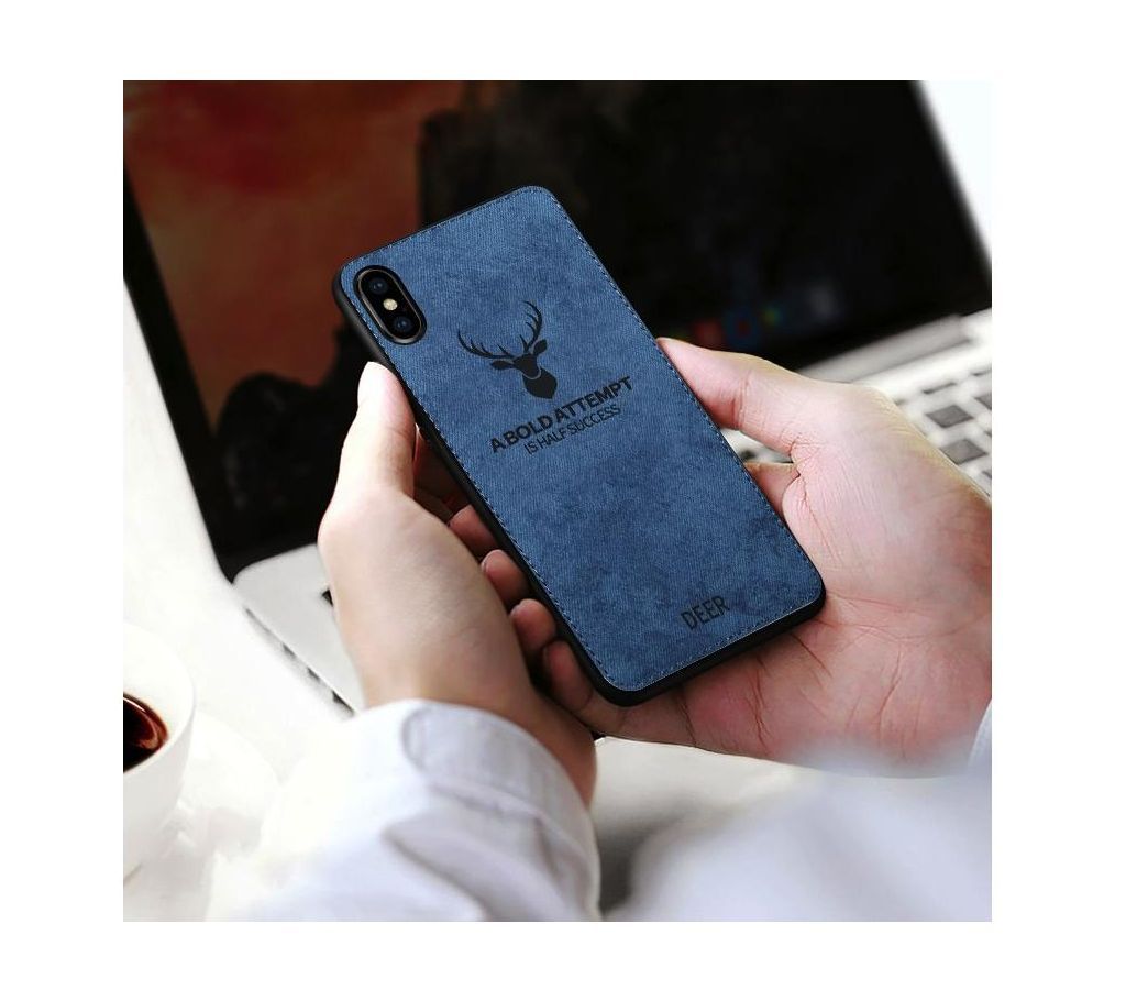 Samsung M10 Phone Cover Shockproof Deer Cloth - Blue