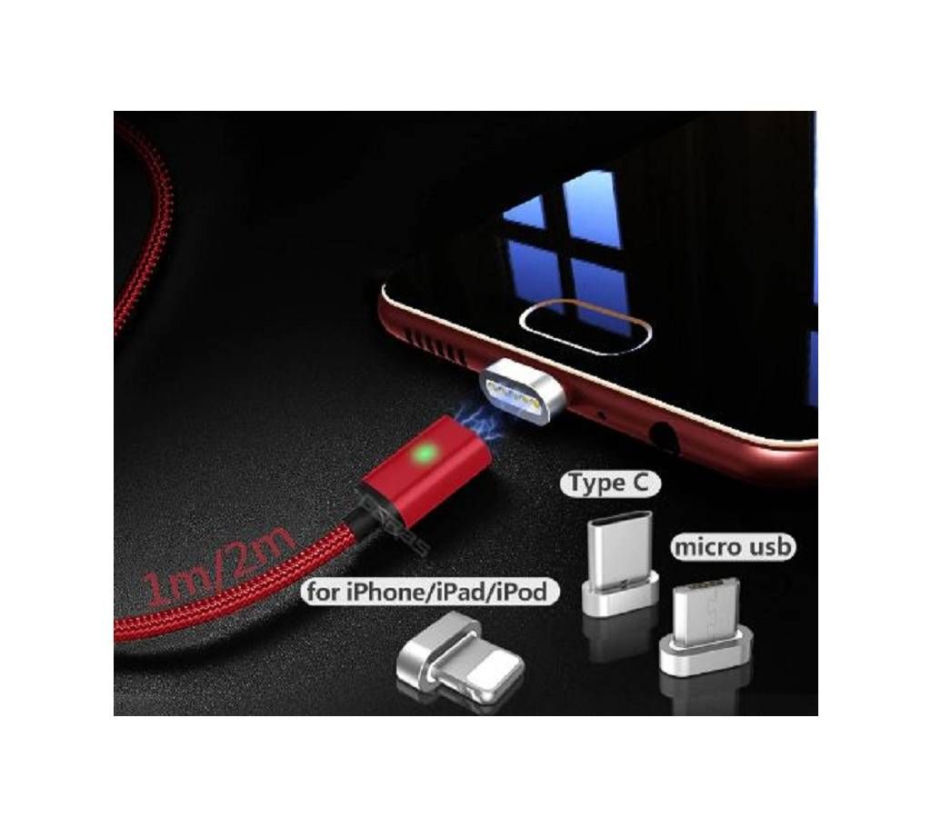 USB Type C/Micro USB/Lightning 3IN1 Magnetic Cable USB-C/Type-C Fast Charger Magnet Cable For iPhone Mobile Phone Cable