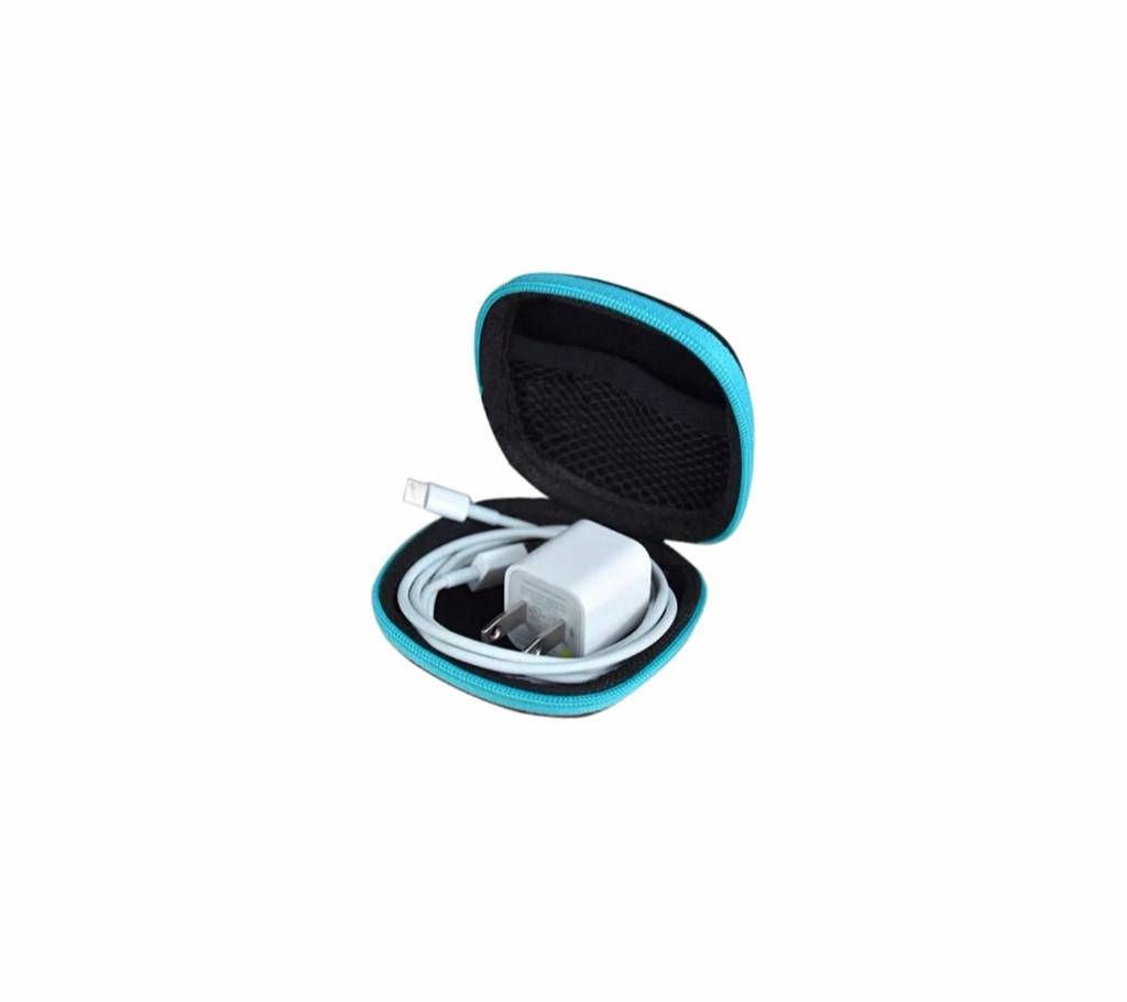 1PC Portable Square Mini Zipper Headphone,charger Case