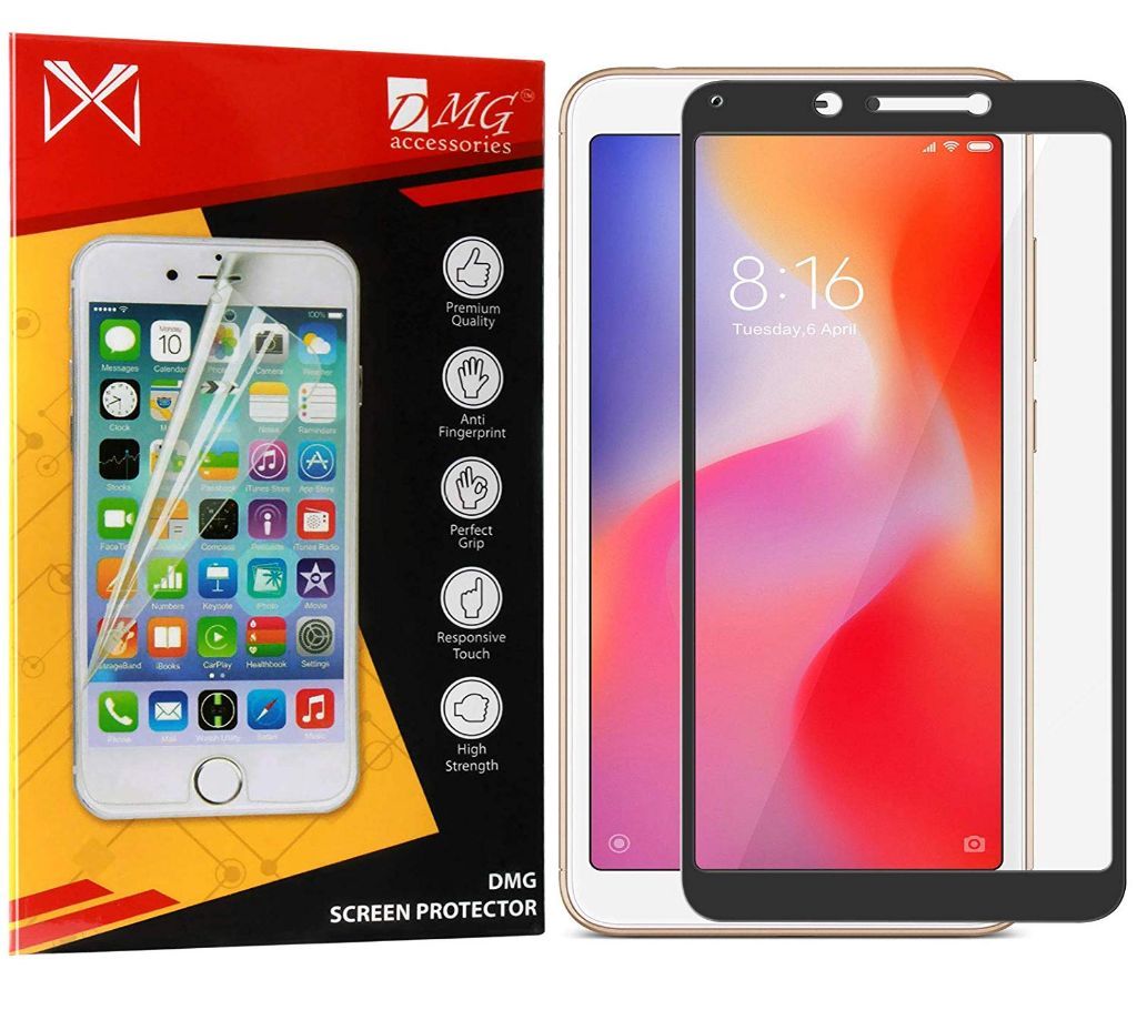 Xiaomi - Redmi 6 - 6D Tempered Glass Screen Protector