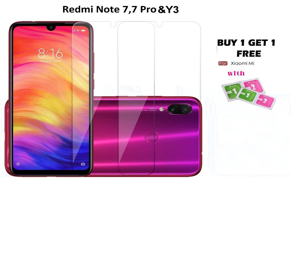 Redmi Tempered Glass for  7 Note 7 Note 7 Pro Y3 Transparent Full Screen Coverage