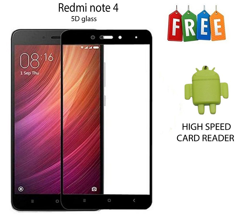 Redmi Note 4 Full Curved Tempered Glass - Black