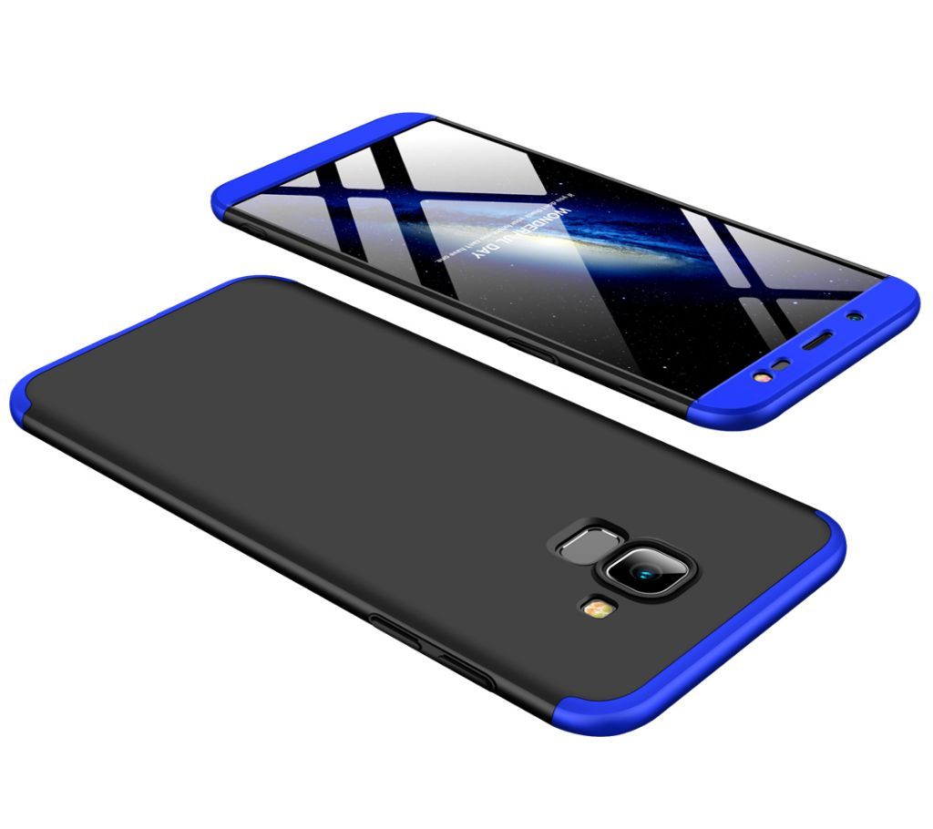 Galaxy J6 GKK 360 Full Protection Hard Matte Case - Blue+Black
