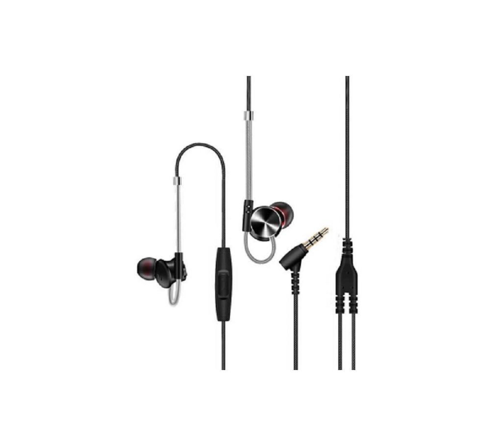 QKZ DM10 In-ear Earphones Dual Driver Extra Bass Stereo Earbuds - Black