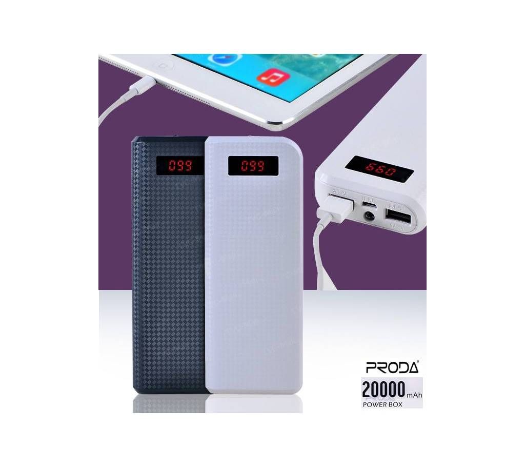 Proda Original Dual USB Mobile Power Bank 20000mAh With LED DISPLAY
