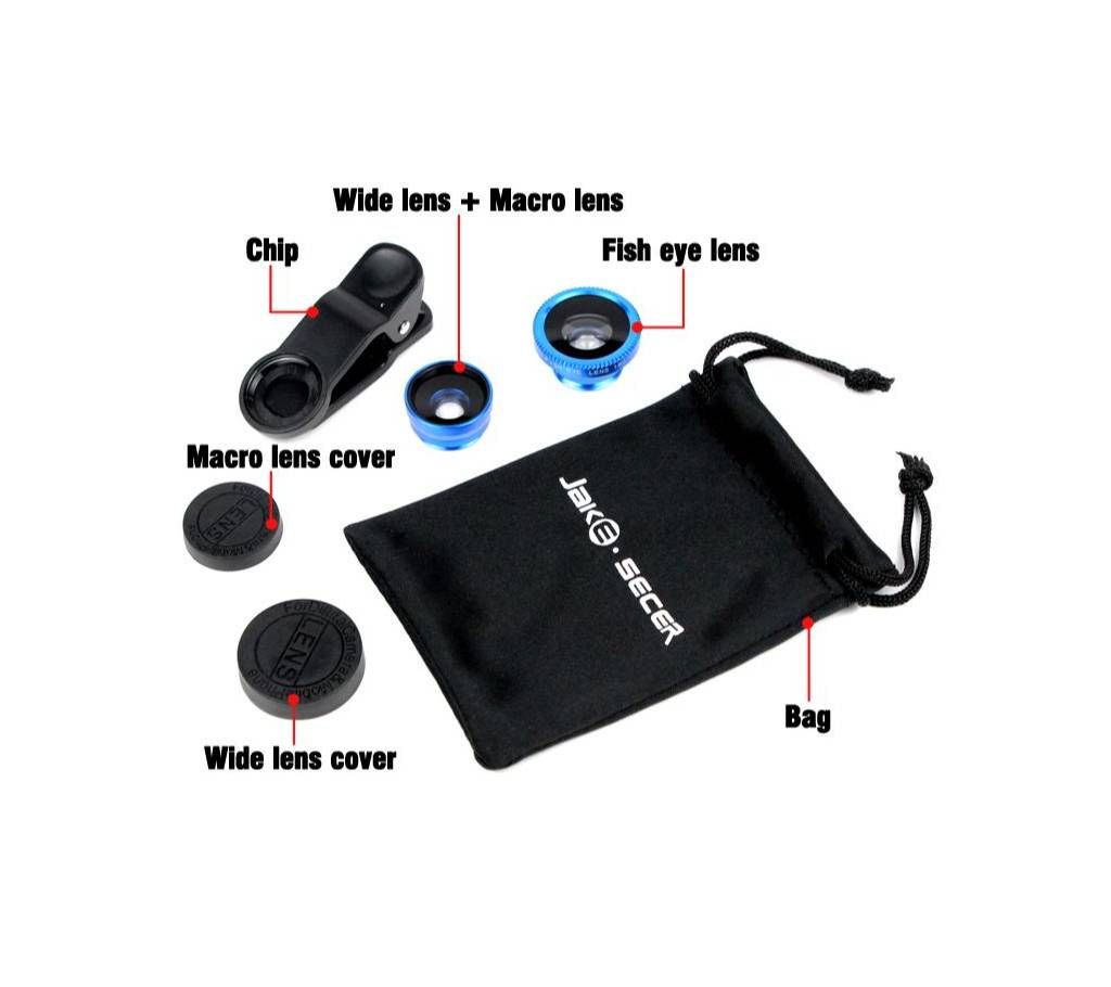 Fisheye Camera Lens 3 in 1 Universal
