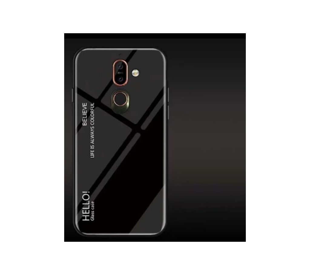 Luxury Hard Tempered Glass Back Cover For Xiaomi Pocophone F1 (Black)