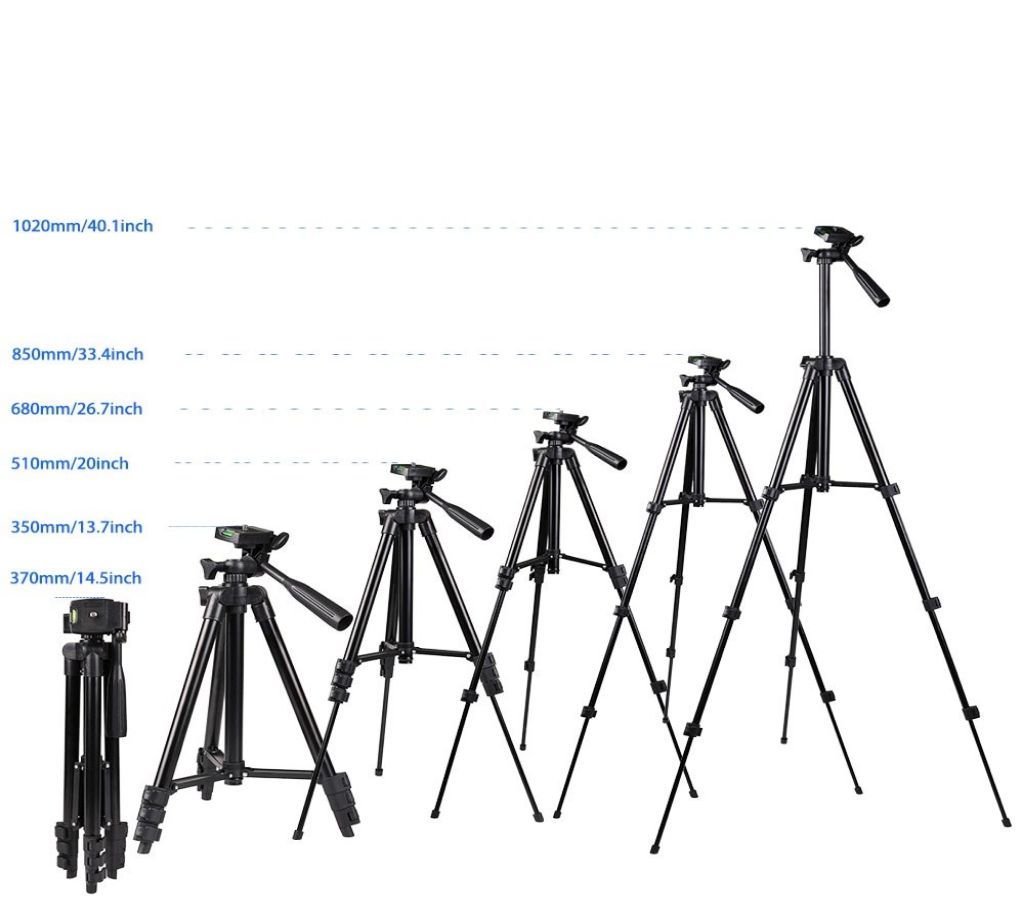 3120 Aluminum light tripod stand for camera and mobile - Black