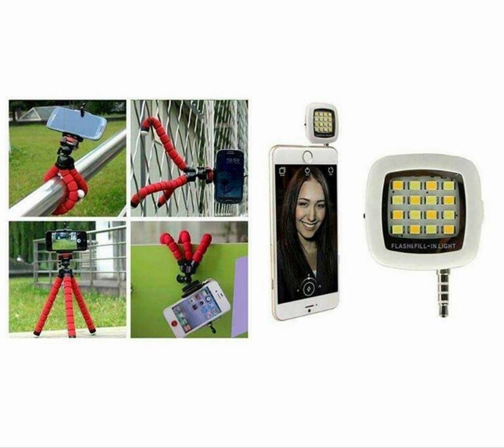 Mini Octopus Tripod with 16 LED Selfie Stick