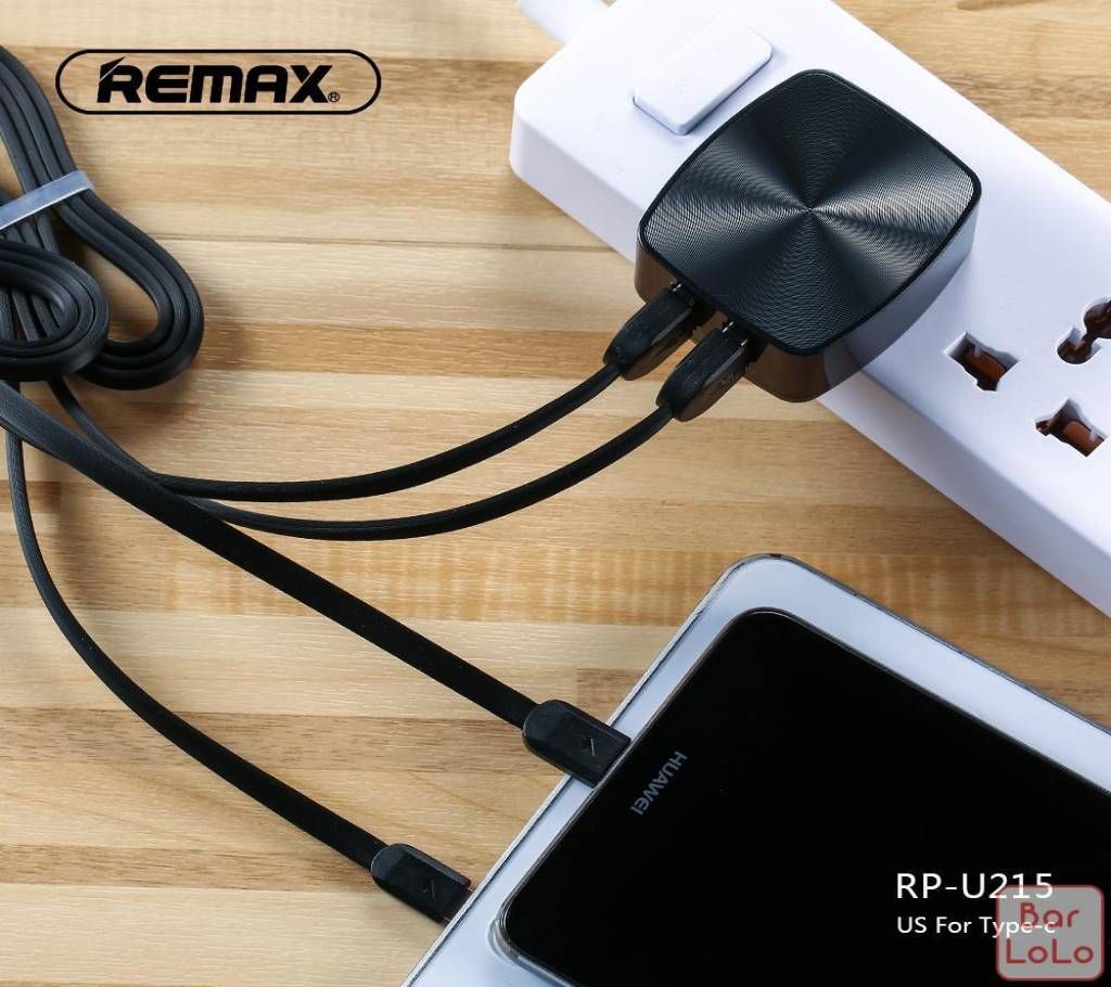 REMAX 2 USB Port Charger and Data Cable RP-U215 Android
