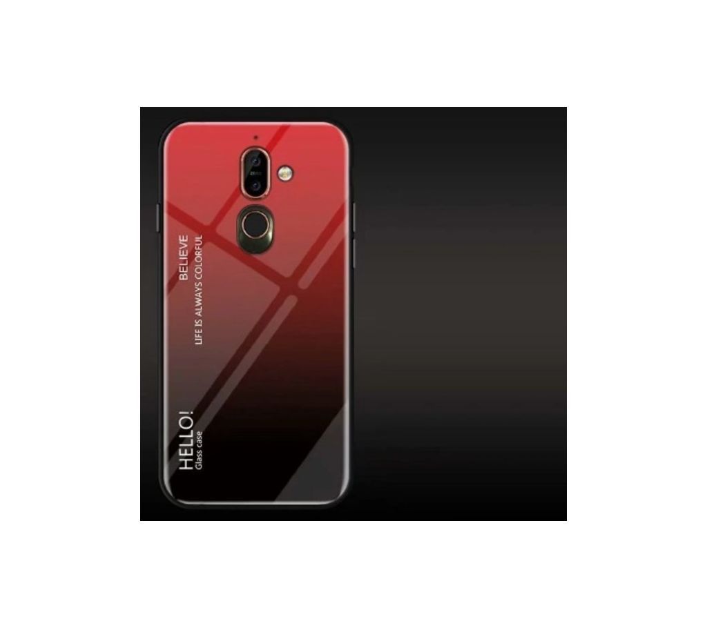 Luxury Hard Tempered Glass Back Cover For Xiaomi Pocophone F1 (Red)
