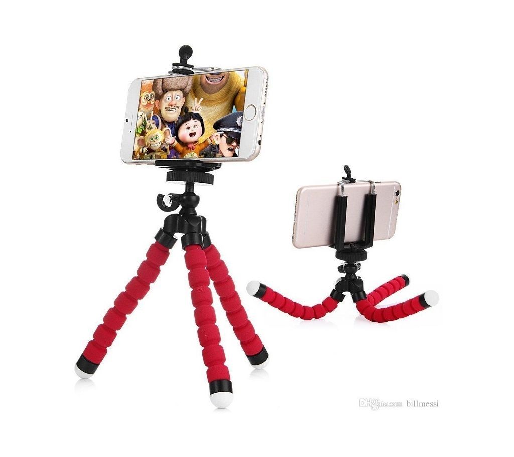 Flexible Octopus Tripod Holder Mount Stand - Red