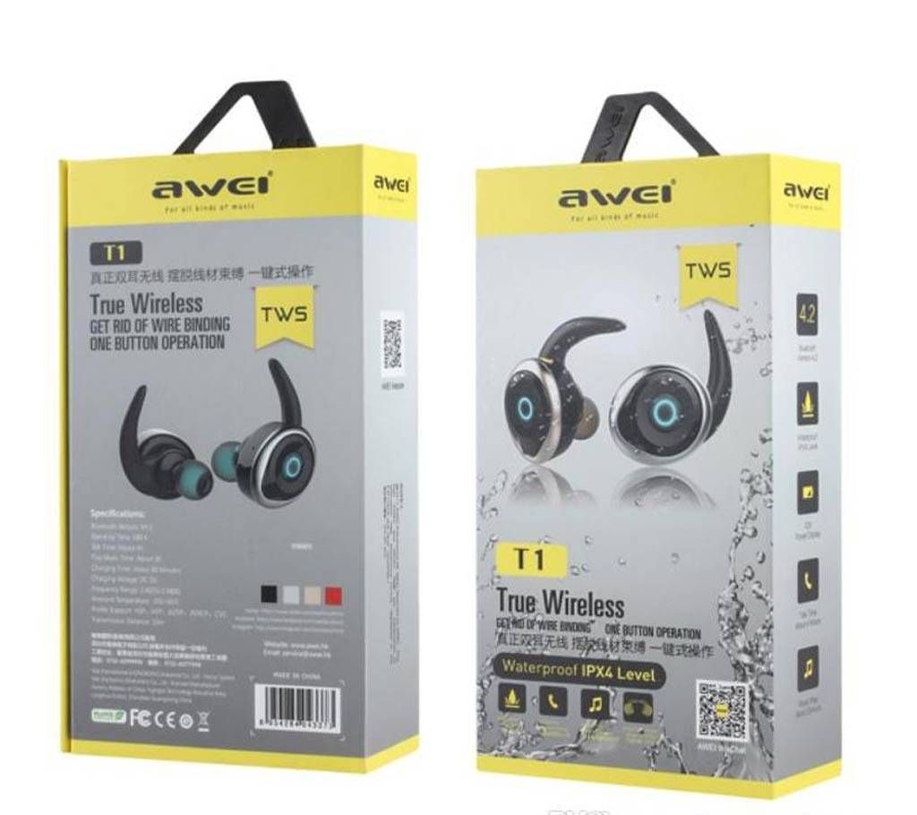 AWEI T1 Dual Bluetooth Headset water-proof