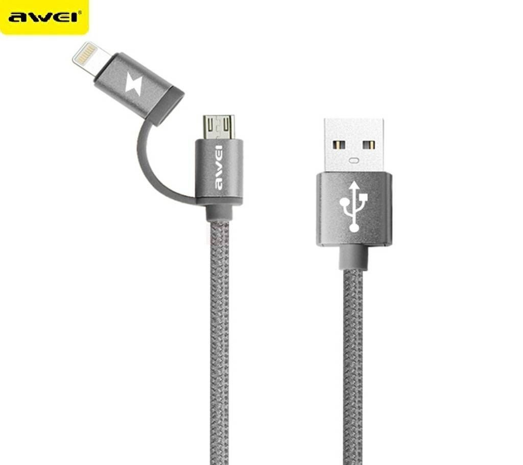 Awei CL-930 2 In 1 Data Cable (Micro USB And Iphone)